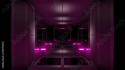 clean design futuristic scifi science-fiction tunnel corridor 3d illustration wallpaper background