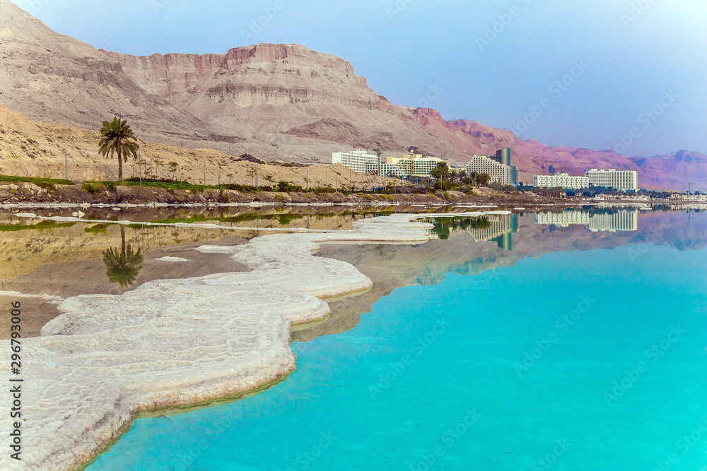 Fototapeta premium Picturesque paths from evaporated salt