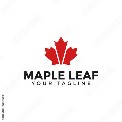 Canada Red Maple Leaf Logo Design Template