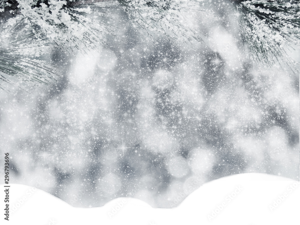 winter christmas background with snow and fir branches frame winter christmas background with snow and fir branches frame