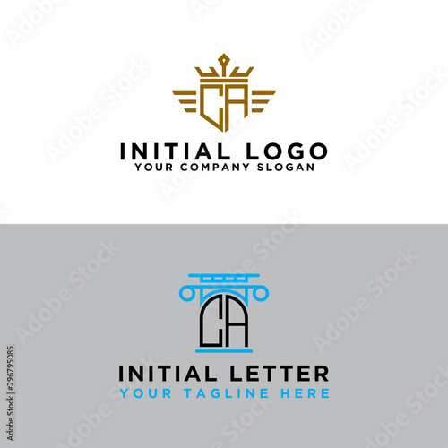 Inspiring logo design Set for companies from the initial letters of the CA logo icon. -Vectors