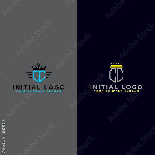 Set logo design inspiration for companies from the initial letters of the CC logo icon. -Vectors