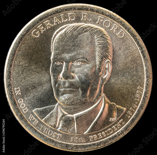 1 dollar coin. 38th President of the United States photo