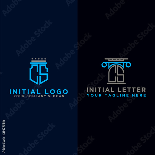 Set logo design inspiration for companies from the initial letters of the CS logo icon. -Vectors
