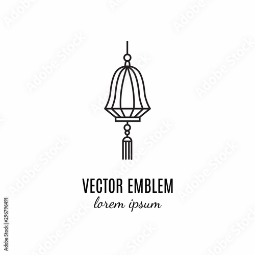 Vector set of asian street and chinese holiday lanterns