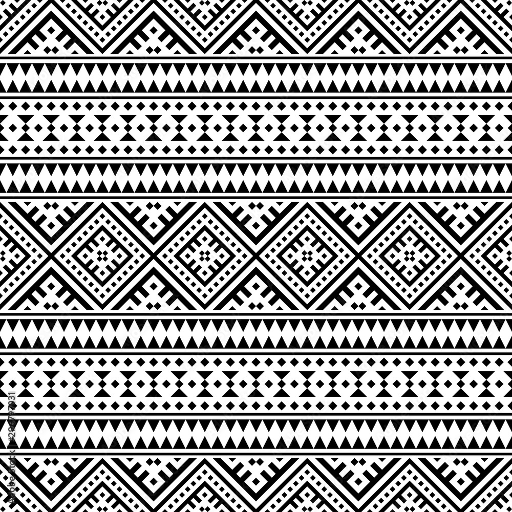 Seamless Etnic Pattern in black and white color. BW Tribal Aztec Pattern Seamless Etnic Pattern in black and white color. BW Tribal Aztec Pattern