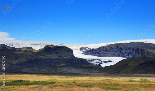 Svinafellsjokull Glacier landscape in Skaftafell Natural Park, Iceland, Europe
