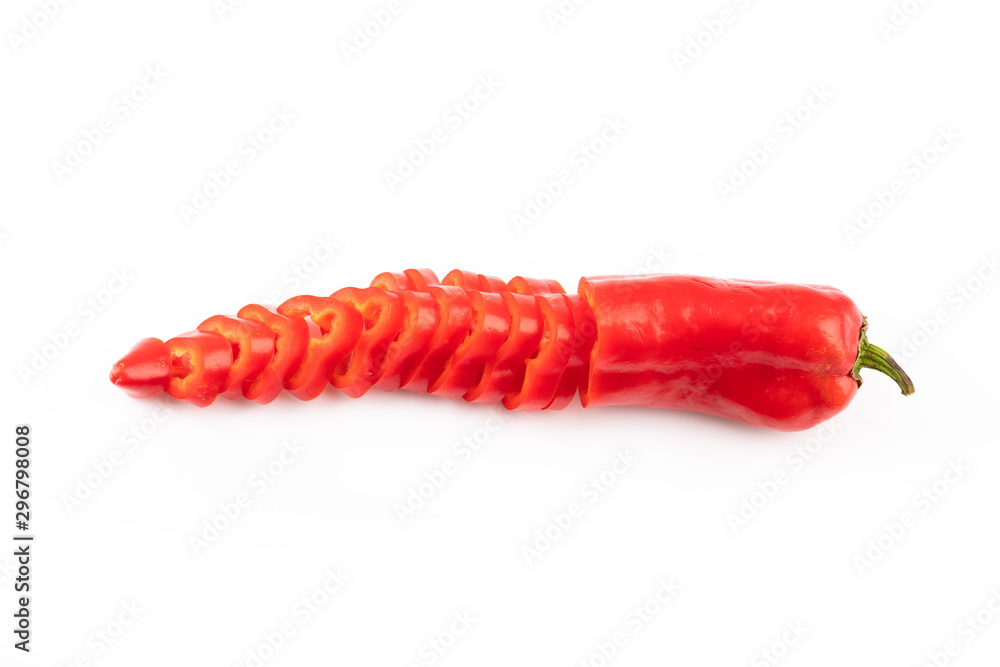 Naklejka premium Fresh red pepper on white background
