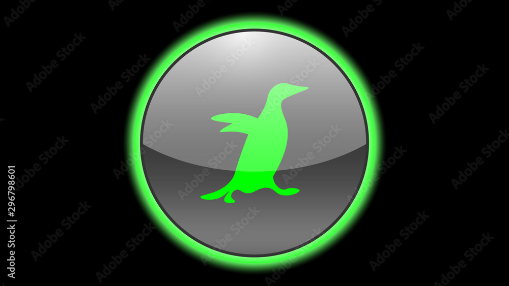 Penguin icon vector design. Green neon icons with animals. Animals icons vector. Penguin icon vector design. Green neon icons with animals. Animals icons vector.