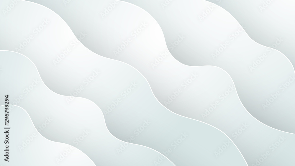 Obraz premium Abstract modern background . paper art style . white forms and waves. Gradient abstract banner. vector image . 3d rendering .