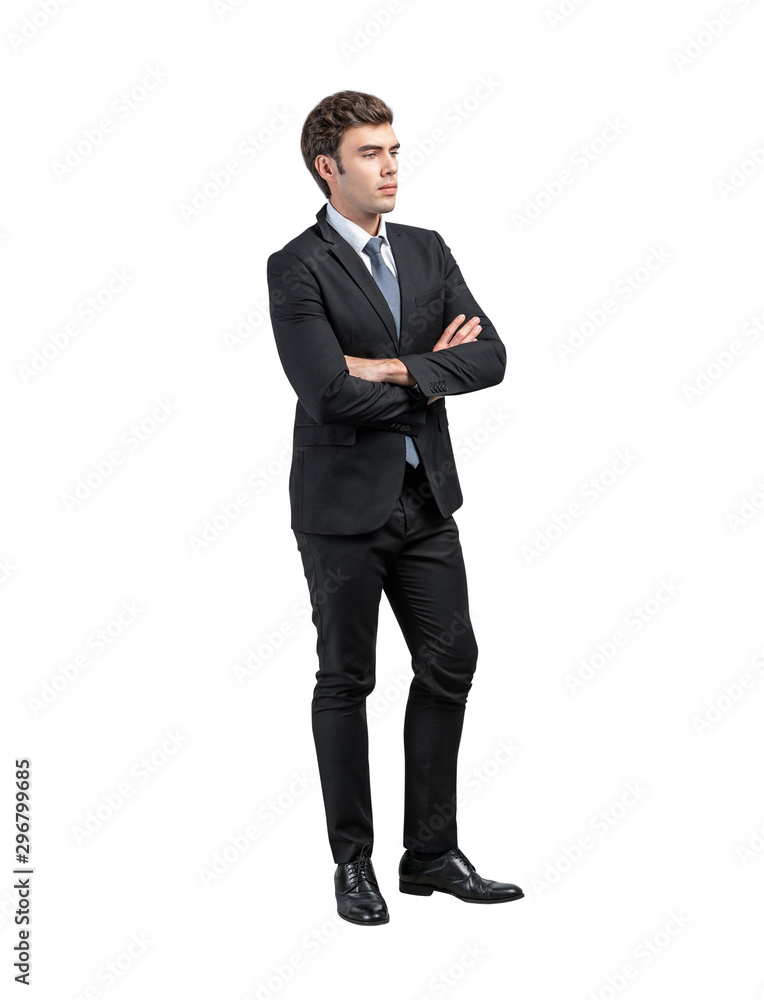 Confident thoughtful young businessman, isolated Confident thoughtful young businessman, isolated