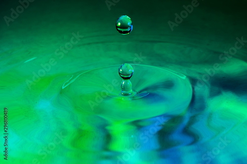 Amazing macro highspeed shot of colorful waterdrops