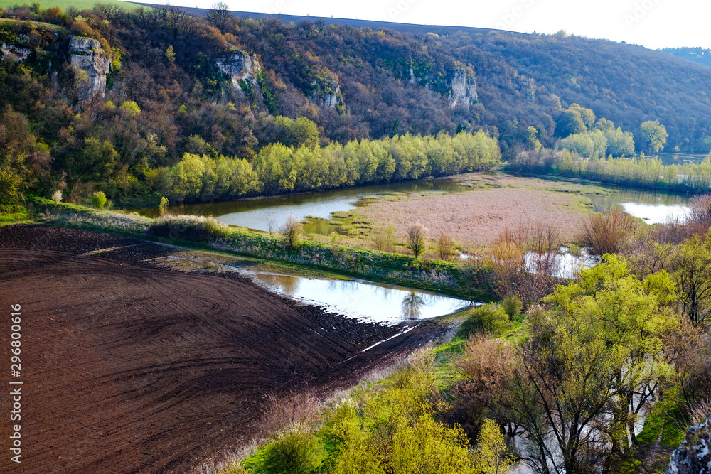 agricultural lands flooded by the river agricultural lands flooded by the river