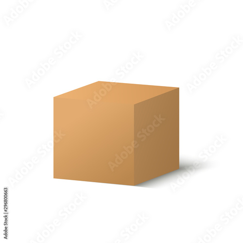  Solid opaque cardboard box. Vector illustration