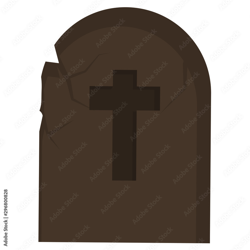 Obraz premium Isolated tombstone image over a white background - Vector