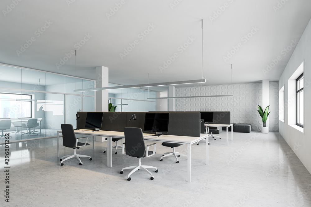Geometric wall pattern open space office Geometric wall pattern open space office