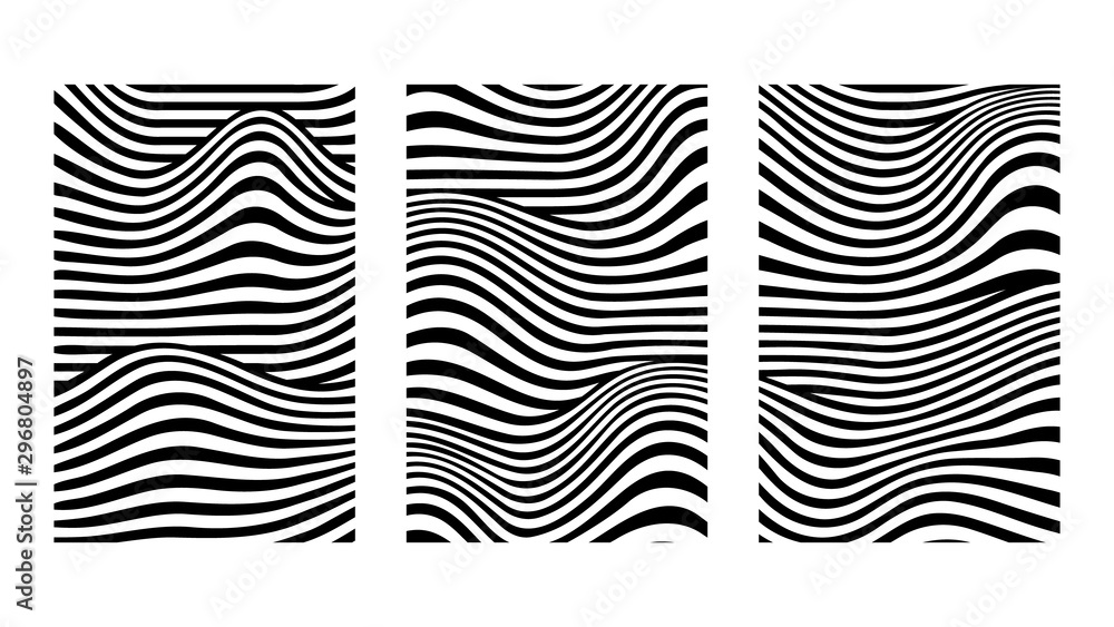 Black and White Vector Wave Lines Pattern Abstract Background. Vector ...