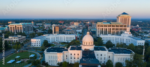 Dexter Avenue leads to the classic statehouse in downtown Montgomery Alabama photo