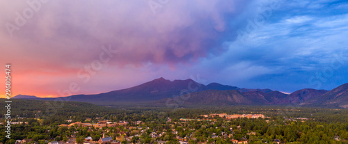 Mount Humphreys at sunset overlooks the area around Flagstaff Arizona photo