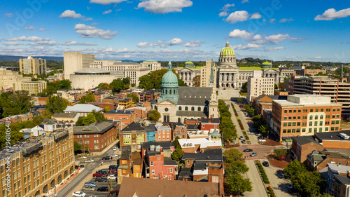 Foto Harrisburg state capital of Pennsylvania along on the Susquehanna River