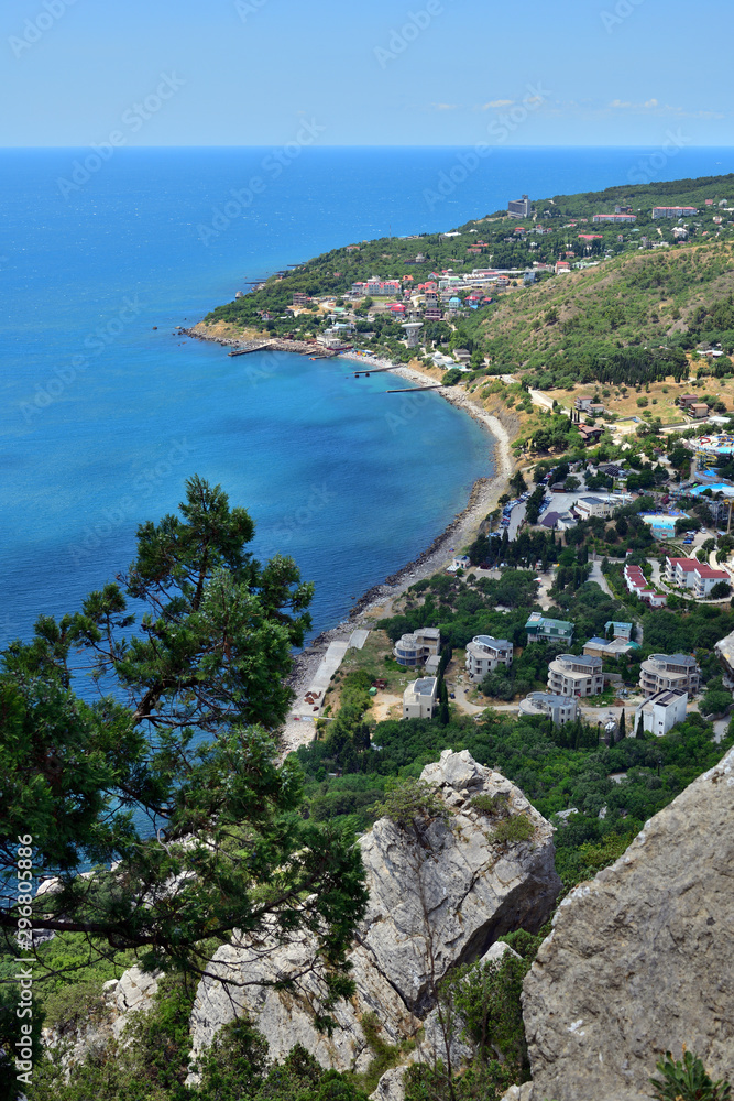 View of the Simeiz village from Koshka Mount in Crimea