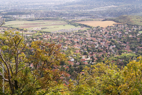 Photography Pilisborosjeno, Hungary - Oct 11, 2019: View of Pilisborosjeno at autumn, a smal