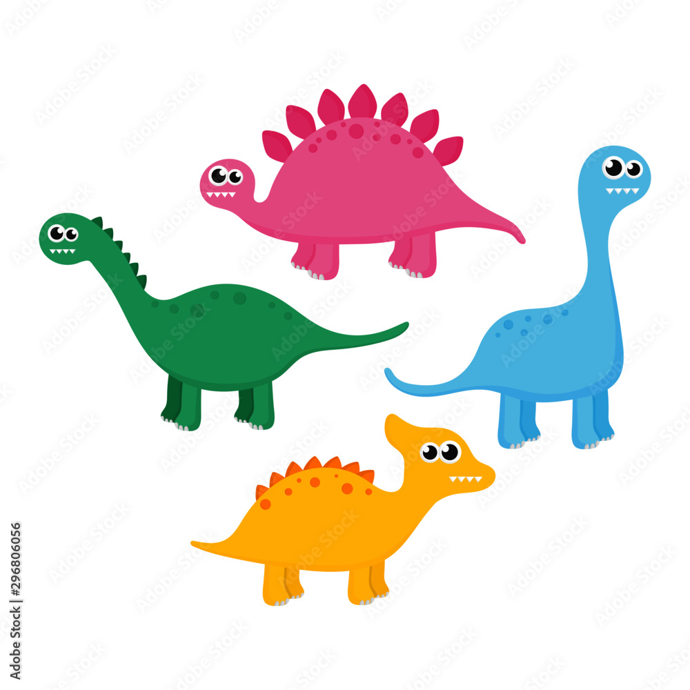 collection of dinosaurs isolated on white background. illustration vector. collection of dinosaurs isolated on white background. illustration vector.