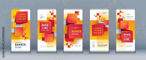 Business Roll Up Set. Standee Design. Banner Template