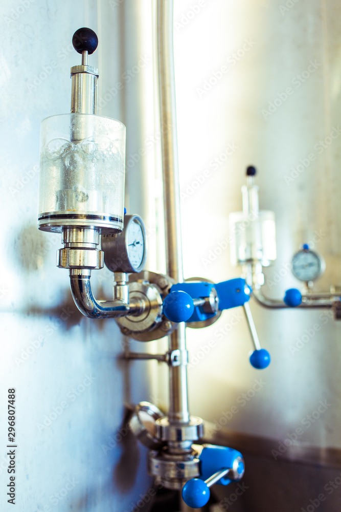 Brewing equipment inside of a brewery Brewing equipment inside of a brewery