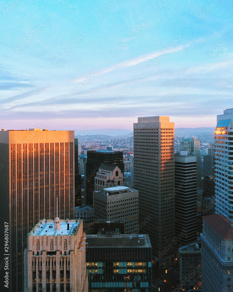 Scenic view of cityscape during sunset Scenic view of cityscape during sunset