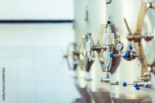 Фотография Brewing equipment inside of a brewery