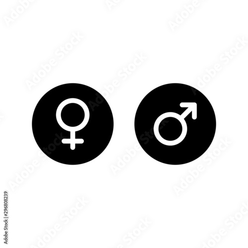gender icon. male and female symbols isolated on white background. vector Illustration.