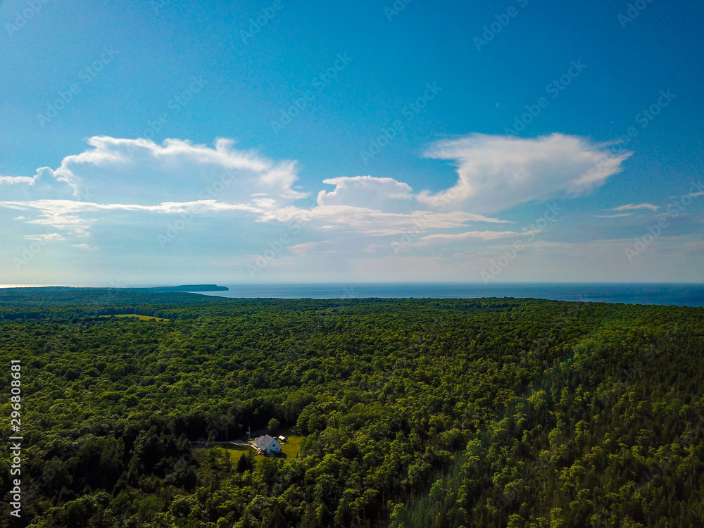 Fototapeta premium aerial view of Washington Island Wisconsin