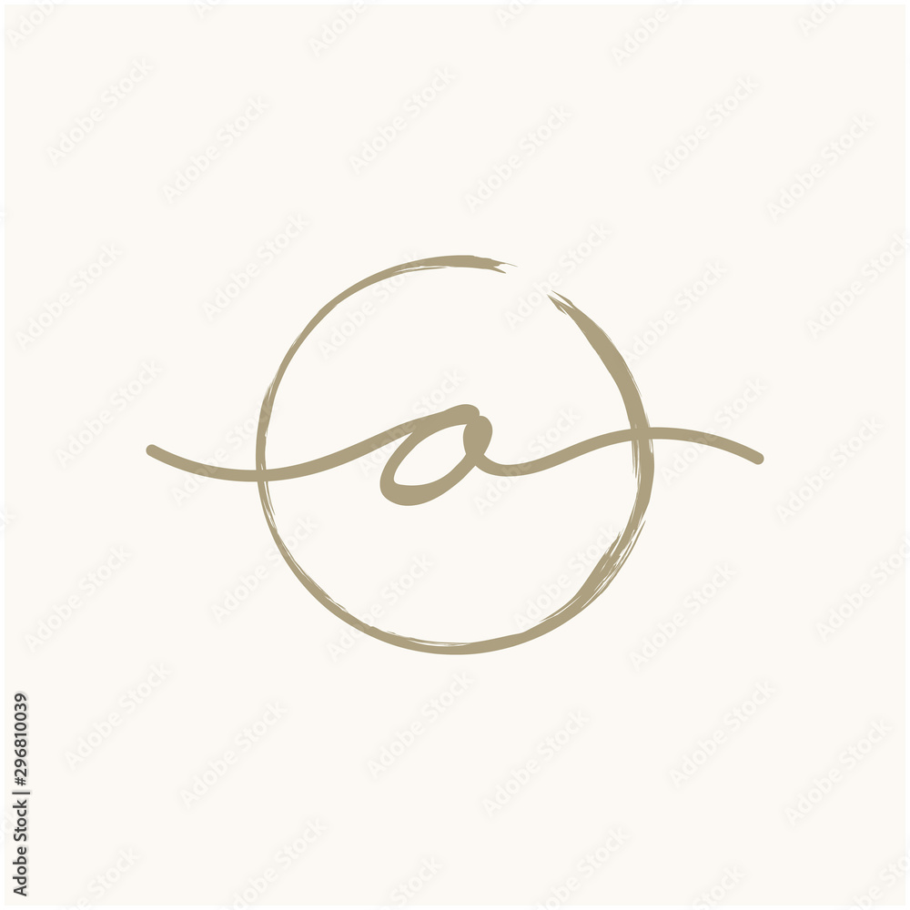 Letter O With Circle Brush Logo. Creative fashion logo design. handwritten logo for identity - Vector Letter O With Circle Brush Logo. Creative fashion logo design. handwritten logo for identity - Vector