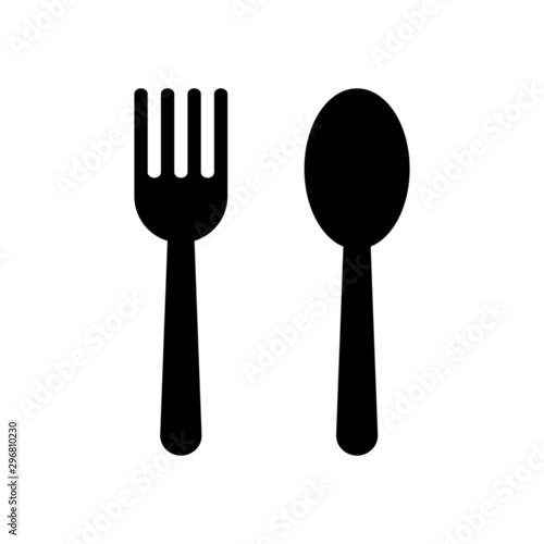 fork and spoon restaurant icon isolated on white background. vector Illustration. photo