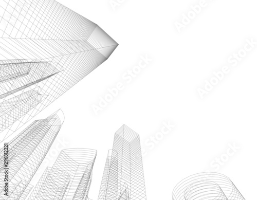 Concept 3d architecture building, vector illustration