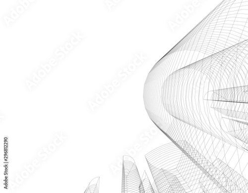 Concept 3d architecture building, vector illustration