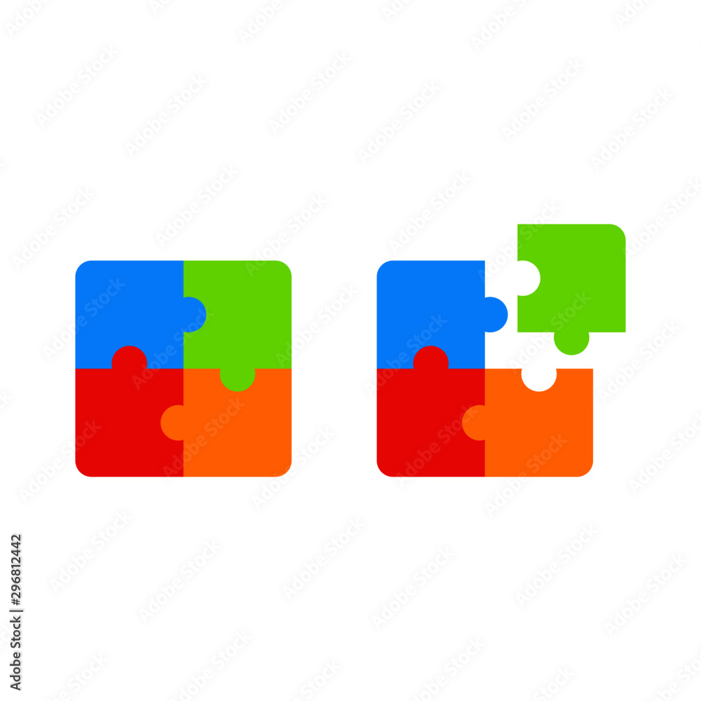 puzzle icon isolated on white background. vector Illustration.