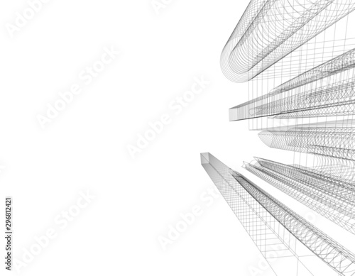 Concept 3d architecture building, vector illustration