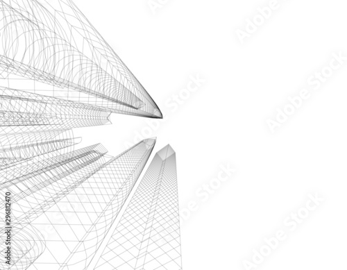 Concept 3d architecture building, vector illustration