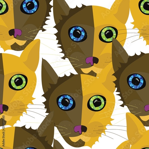 Seamless pattern muzzle cats