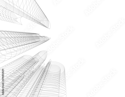 Concept 3d architecture building, vector illustration