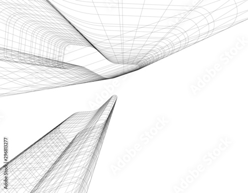 Concept 3d architecture building, vector illustration