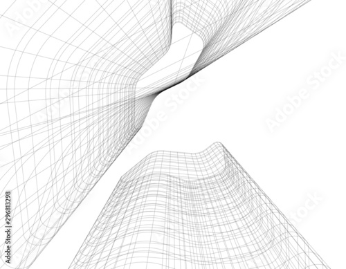 Concept 3d architecture building, vector illustration