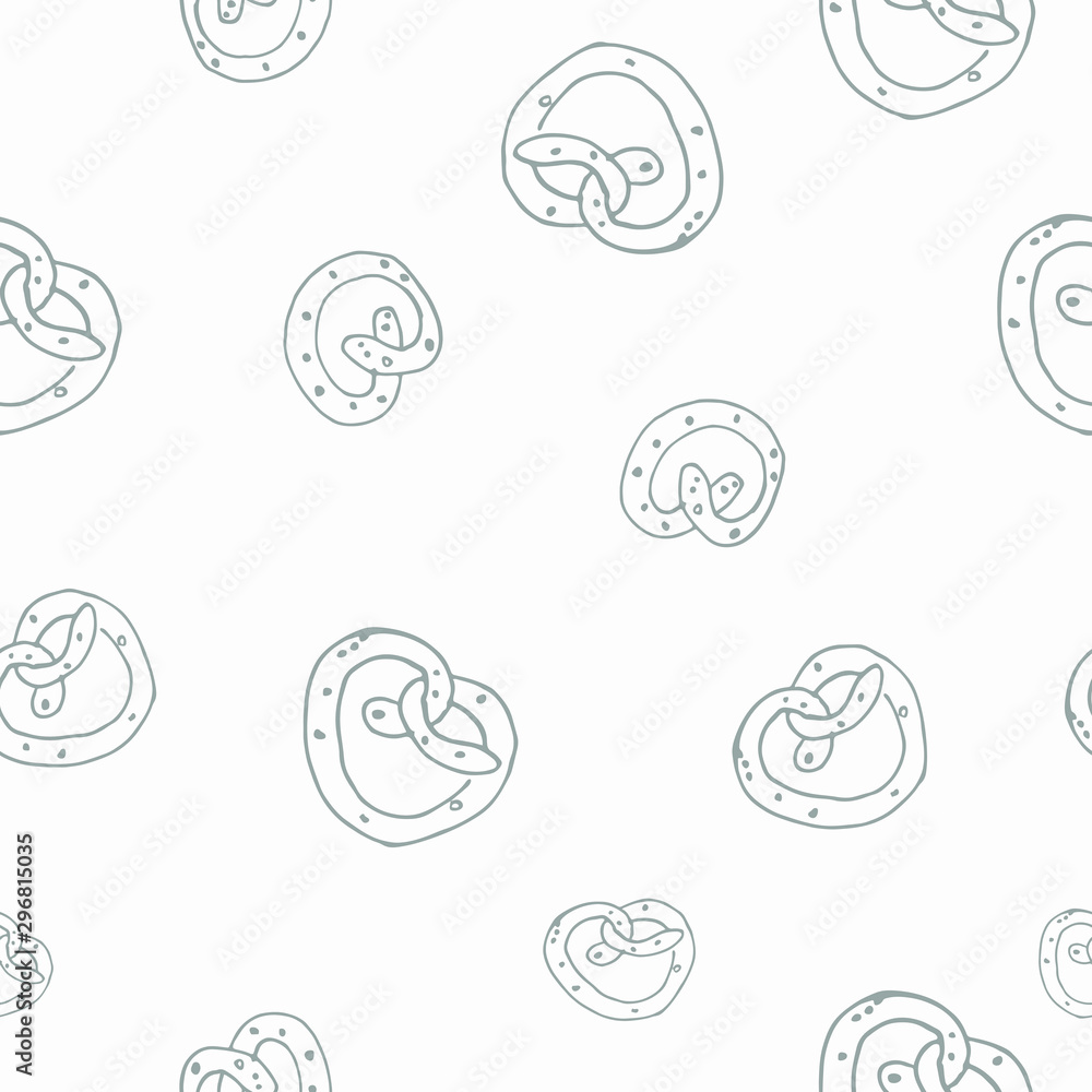 pretzel seamless pattern cookie vector snack bread scarf isolated wallpaper tile background illustration design