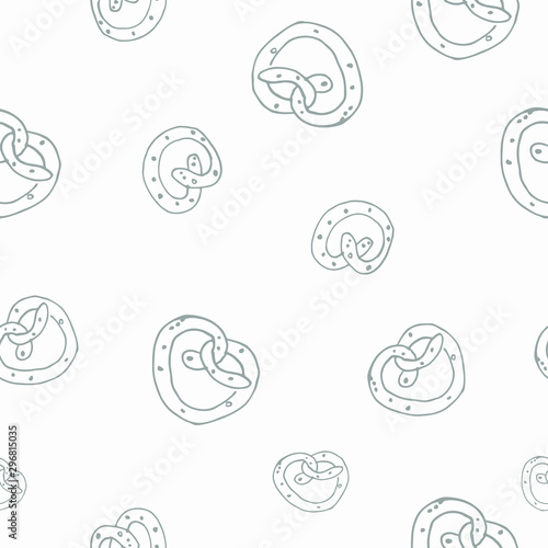 pretzel seamless pattern cookie vector snack bread scarf isolated wallpaper tile background illustration design