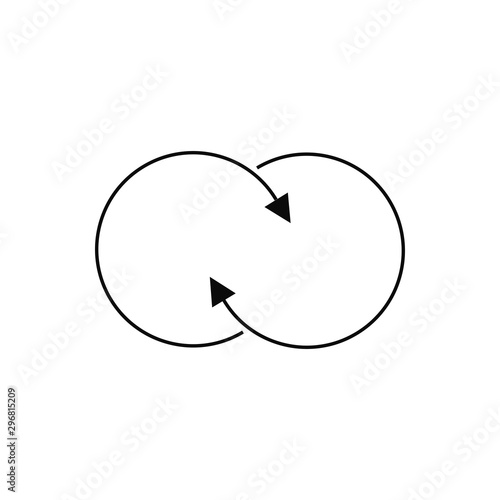 Line design logo, geometric abstract business identity icon, connected lines, symmetric loop logotype