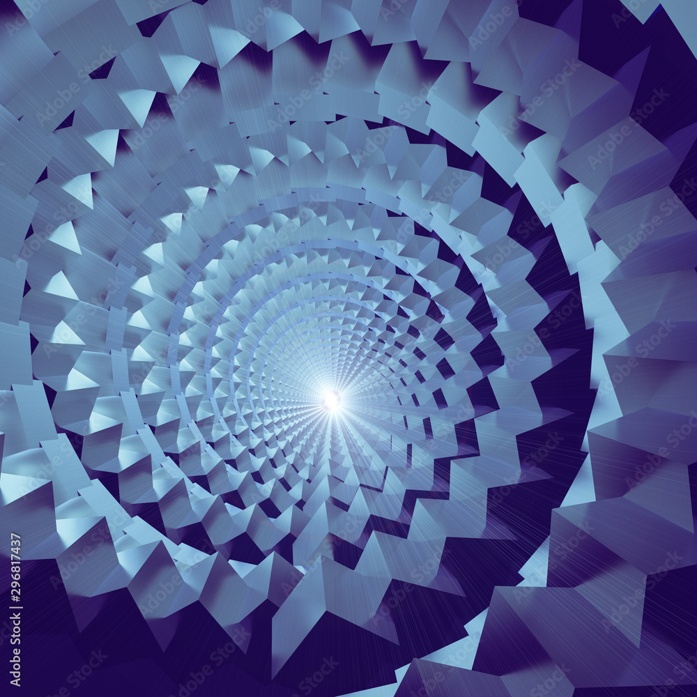 Fototapeta Abstract color spiral tunnel with light
