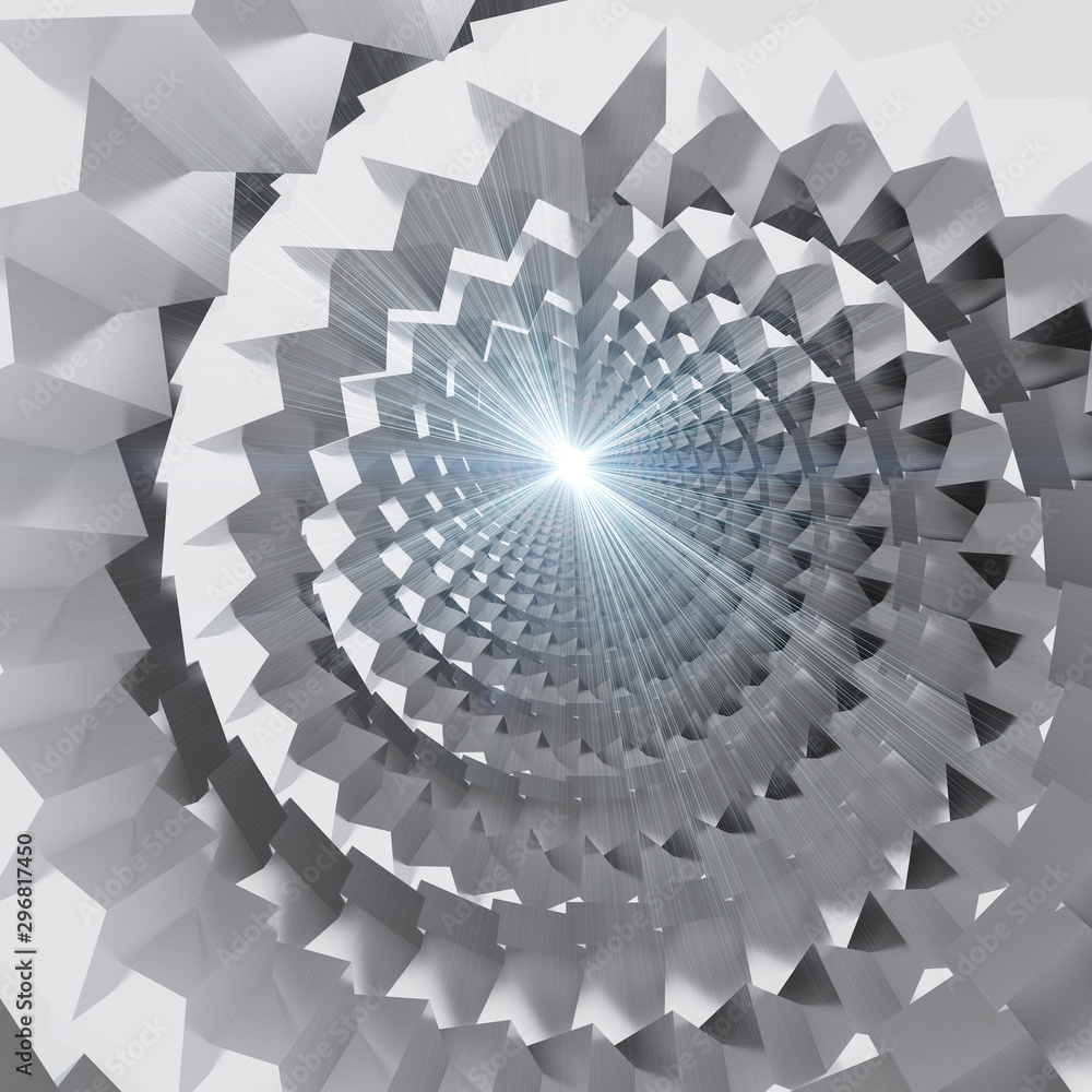 Fototapeta Abstract lite spiral tunnel with light