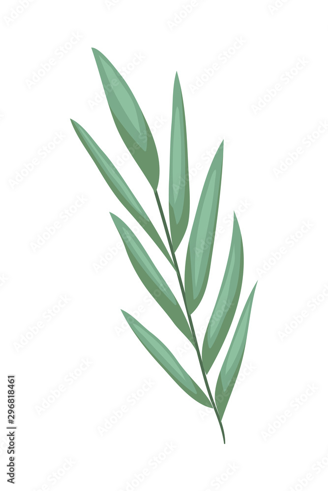 branch with leafs decorative icon branch with leafs decorative icon